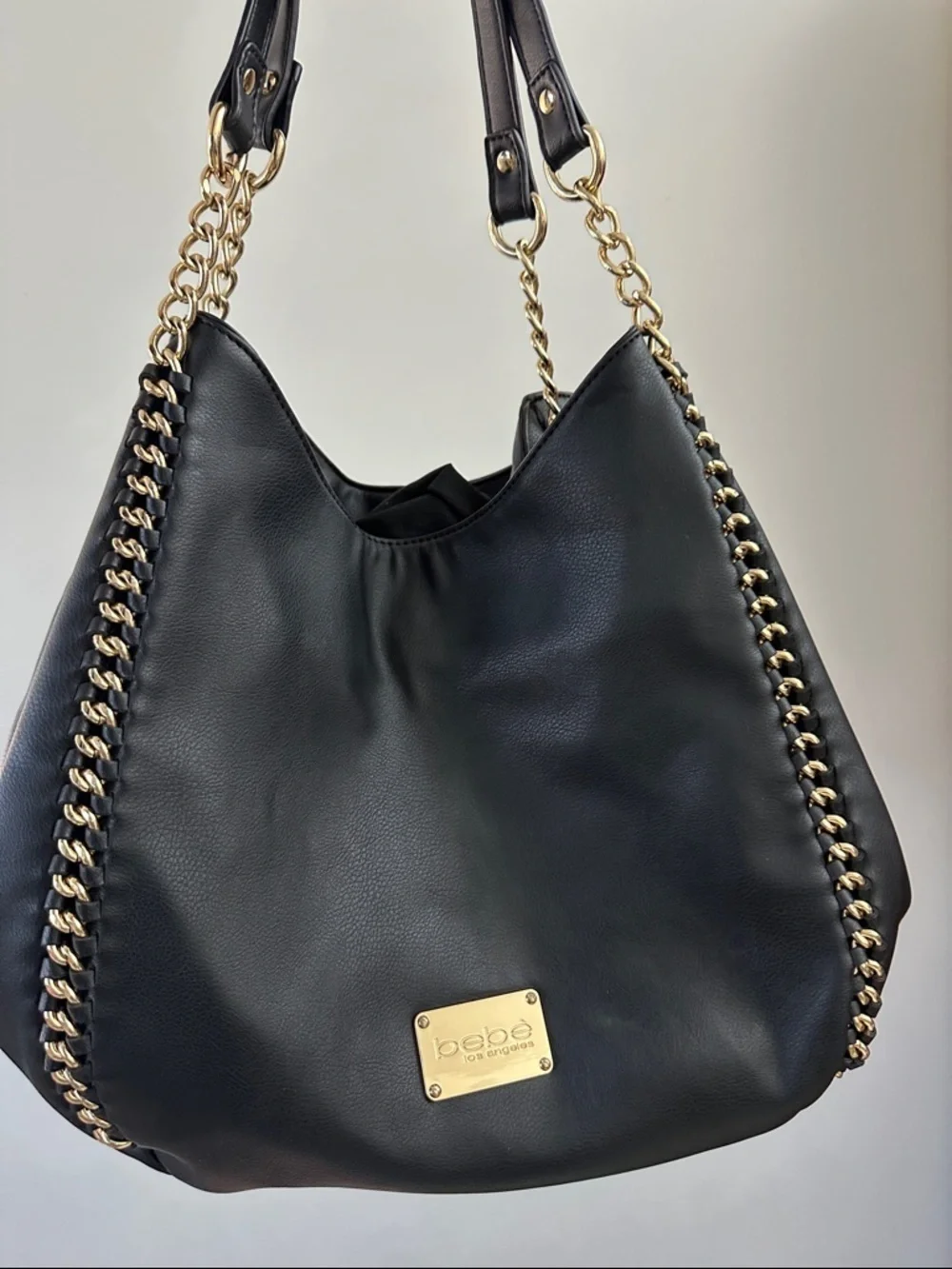 Bebe Colette Triple Entry Black Hobo Bag